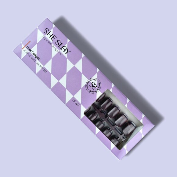 SheSlay Cat Eye Glitter Gel Press-On Nails | 120pcs Short Square - Picture 3 of 7